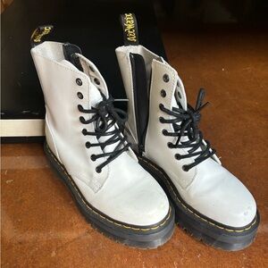 White platform Doc Marten boots